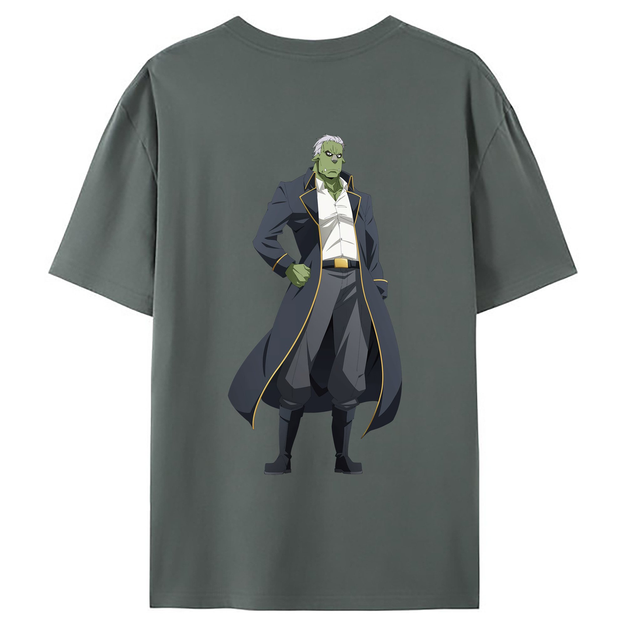 （画像用） 転スラ Regarding Reincarnated to Slime 綿100％ メンズ半袖Tシャツ（バックプリント） 通気性